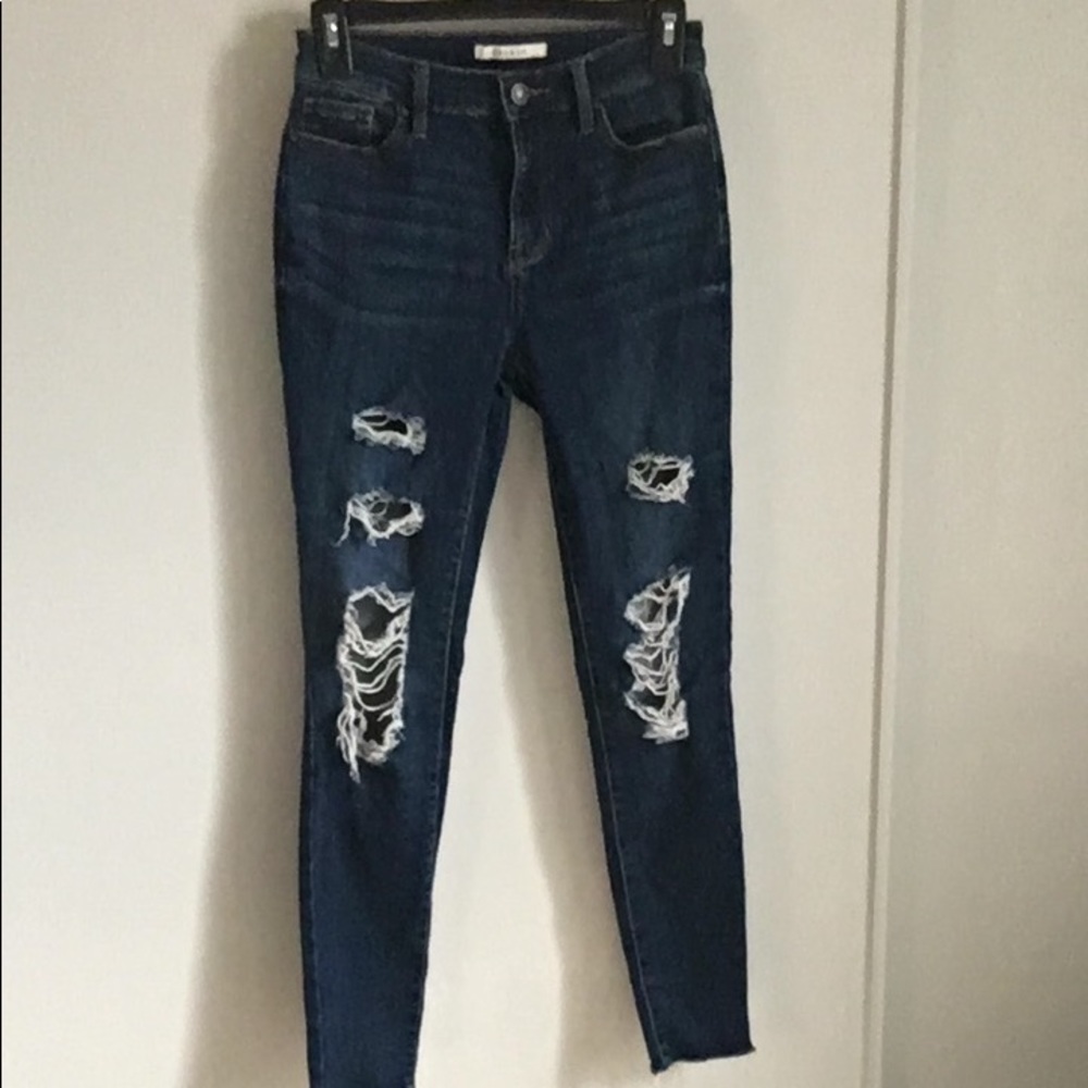 PacSun High Rise Dark Wash Denim Ripped Jegging For My Tall Ladies Size 25 Long